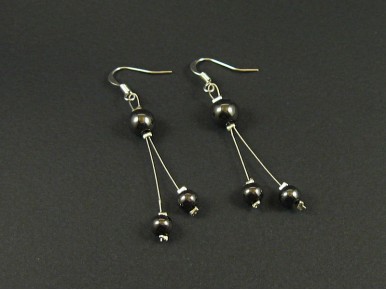 Boucles d'oreille perles hématites