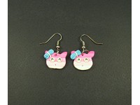 Boucles d'oreilles kawaii couleur rose