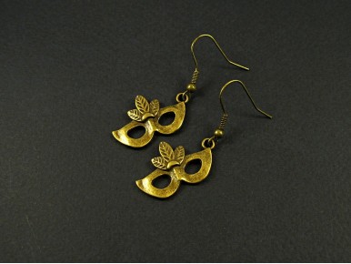 Boucles d'oreilles couleu bronze masques