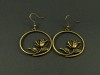 Boucles d'oreilles fantaisie bronze anneau tige et rose