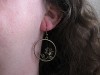 Boucles d'oreilles fantaisie bronze anneau tige et rose