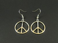 Boucles d'oreilles peace and love argentées