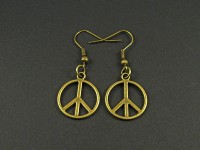 Boucles d'oreilles peace and love couleur bronze