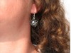 Boucles d'oreilles fantaisie perle fleurie en fimo