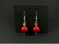 Boucles d'oreilles perles artisanales rouge passion