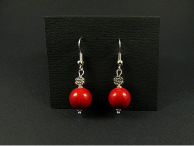 Boucles d'oreilles perles artisanales rouge passion