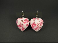 Boucles d'oreilles coeurs tissus