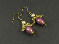 Boucles d'oreilles perles magiques et ailes d'ange