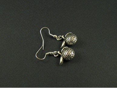 Boucles d'oreilles métalliques en forme d'orange