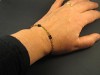 Bracelet fantaisie chaine bronze et perles facettées noires