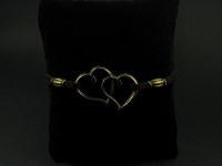 Bracelet fantaisie coeurs entrelacés couleur bronze