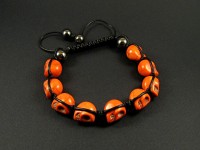 Bracelet perles cranes oranges