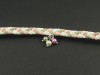 Bracelet en suédine tricolore et mini perles nacrées