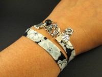 Double bracelet Liberty noir et blanc