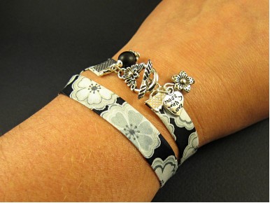 Double bracelet Liberty noir et blanc