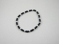 Bracelet perles noires et argentées