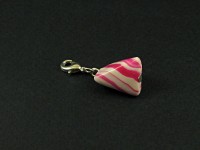 Charm artisanal berlingot blanc et fuchsia