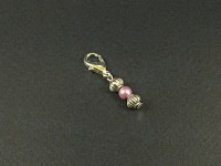 Charm fantaisie triple perles rose