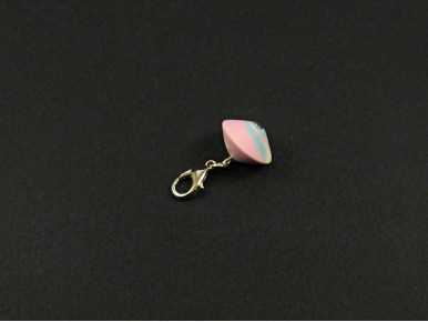 Charm artisanal toupie pastel en Fimo