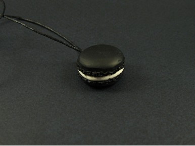 Collier artisanal macaron réglisse