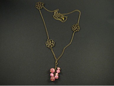 Collier bronze grappe et rosace