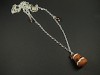 Collier long religieuse au chocolat avec perles de verre marron