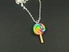 Collier gourmand sucette arc-en-ciel