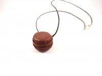 Collier macaron chocolat