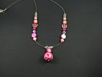 Collier multi-perles roses