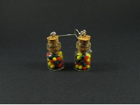 Boucles d'oreilles mini bocal multicolore