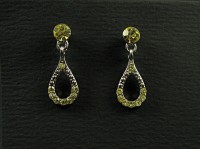 Boucles d'oreilles strass jaune clair