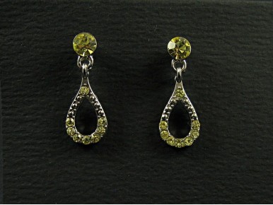 Boucles d'oreilles strass jaune clair